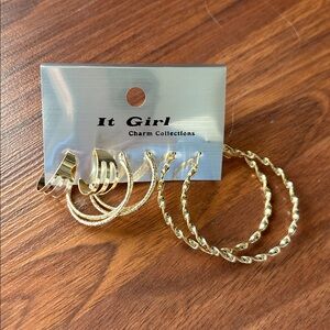 Gold Hoop Earring Set